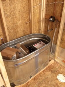 Tub in tiny house