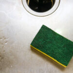 sponge in sink drain